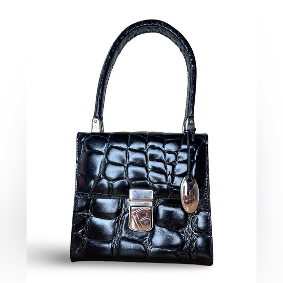 Handbags - VTG Furla Crocodile-Embossed mini Handbag
